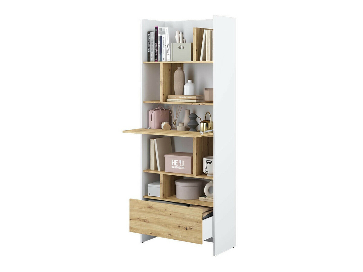Boekenkast Concept Lenart V (Wit + Artisan eiken)