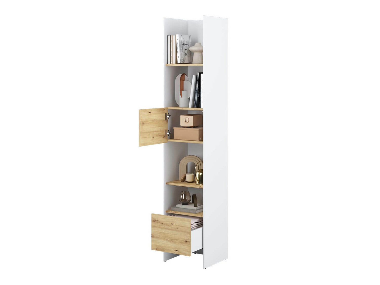 Boekenkast Concept Lenart VI (Wit + Artisan eiken)