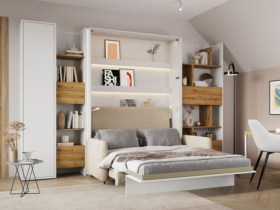 Boekenkast Concept Lenart VI (Wit + Artisan eiken)