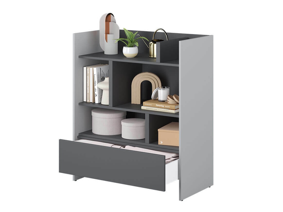 Boekenkast Concept Pro Lenart Levfere 149 (Grijs + Grafiet)