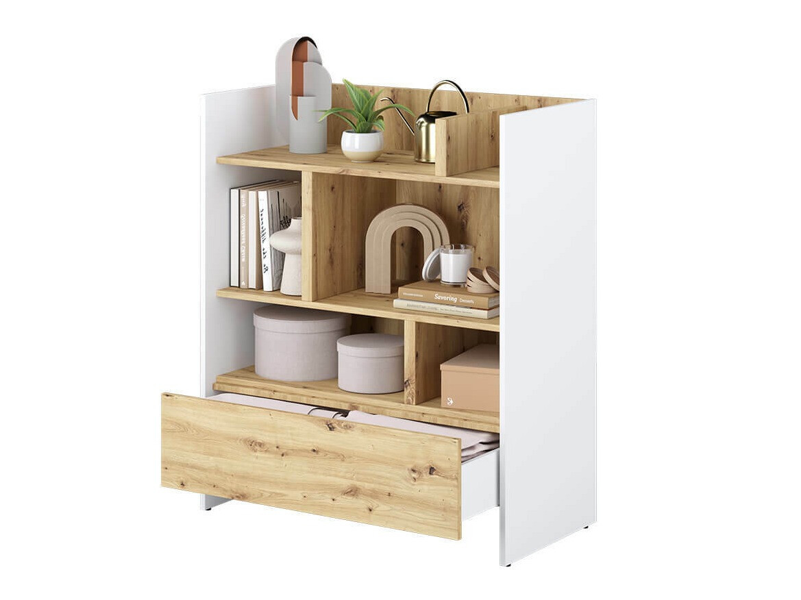 Boekenkast Concept Pro Lenart Levfere 149 (Wit + Artisan eiken)