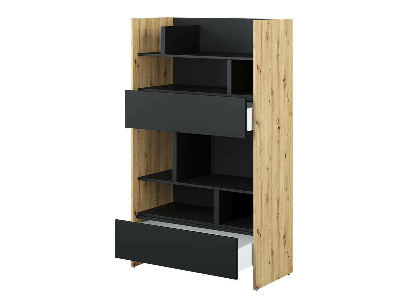 Boekenkast Concept Pro Lenart Levfere 151 (Artisan eiken + Zwart)