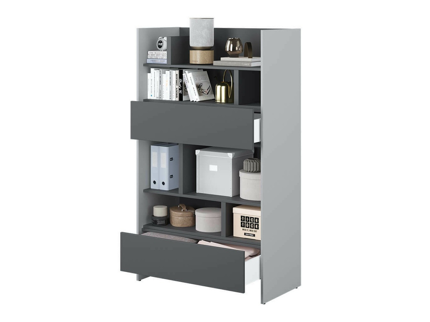 Boekenkast Concept Pro Lenart Levfere 151 (Grijs + Grafiet)