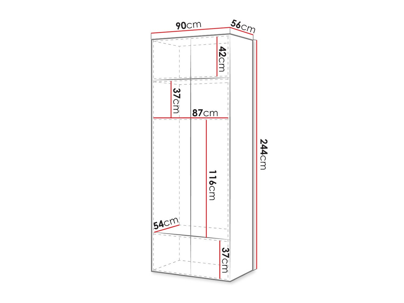Kledingkast Levmari 112 (Wit)