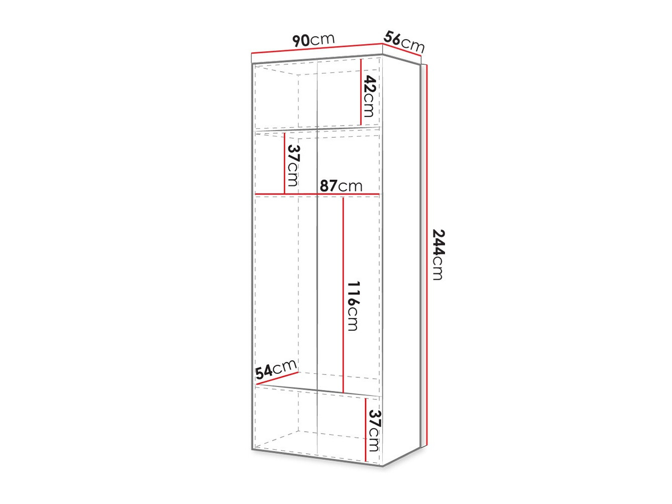 Kledingkast Levmari 112 (Zwart)