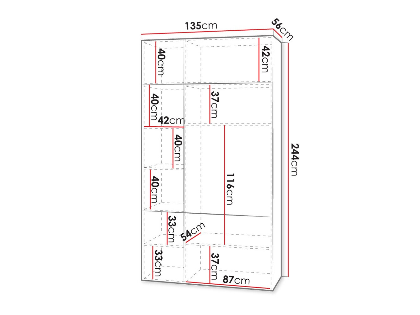 Kledingkast Levmari 114 (Wit)