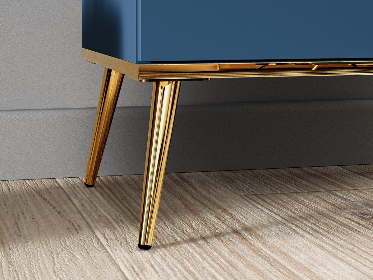 Boekenkast Flonovu 100 (Donkerblauw + Gouden)