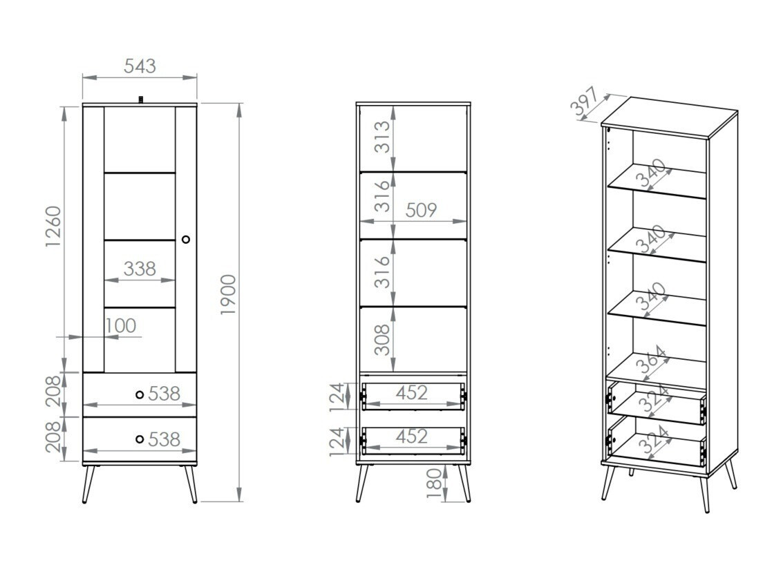 Boekenkast Flonovu 100 (Donkergroen + Gouden)