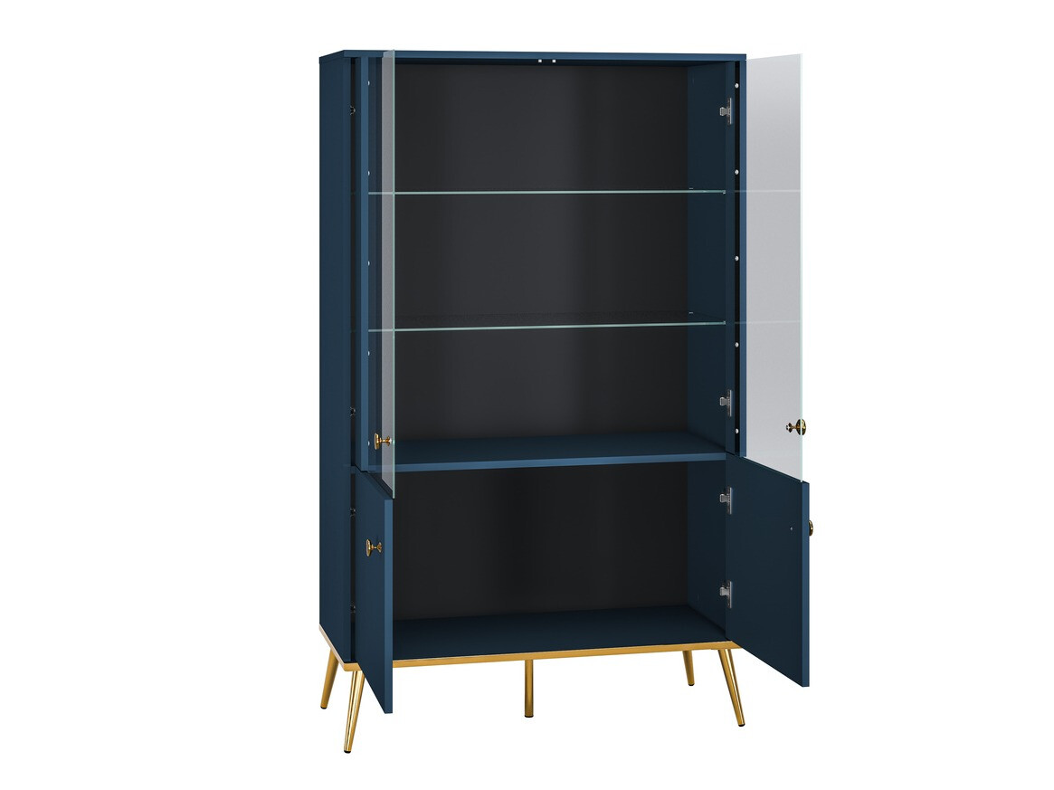 Boekenkast Flonovu 101 (Donkerblauw + Gouden)