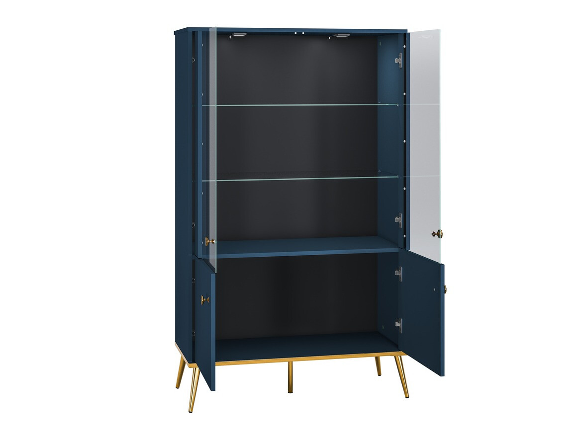 Boekenkast Flonovu 101 (Donkerblauw + Gouden)