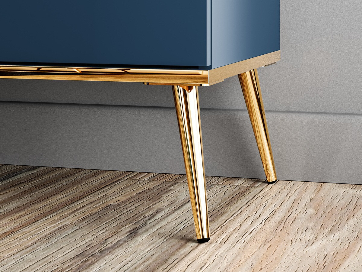 Boekenkast Flonovu 101 (Donkerblauw + Gouden)