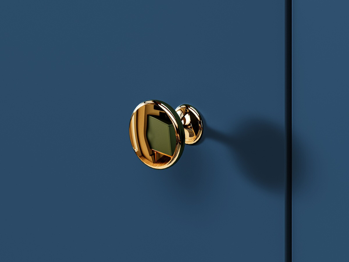 Ladekast Flonovu 103 (Donkerblauw + Gouden)