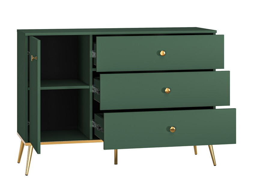 Ladekast Flonovu 103 (Donkergroen + Gouden)