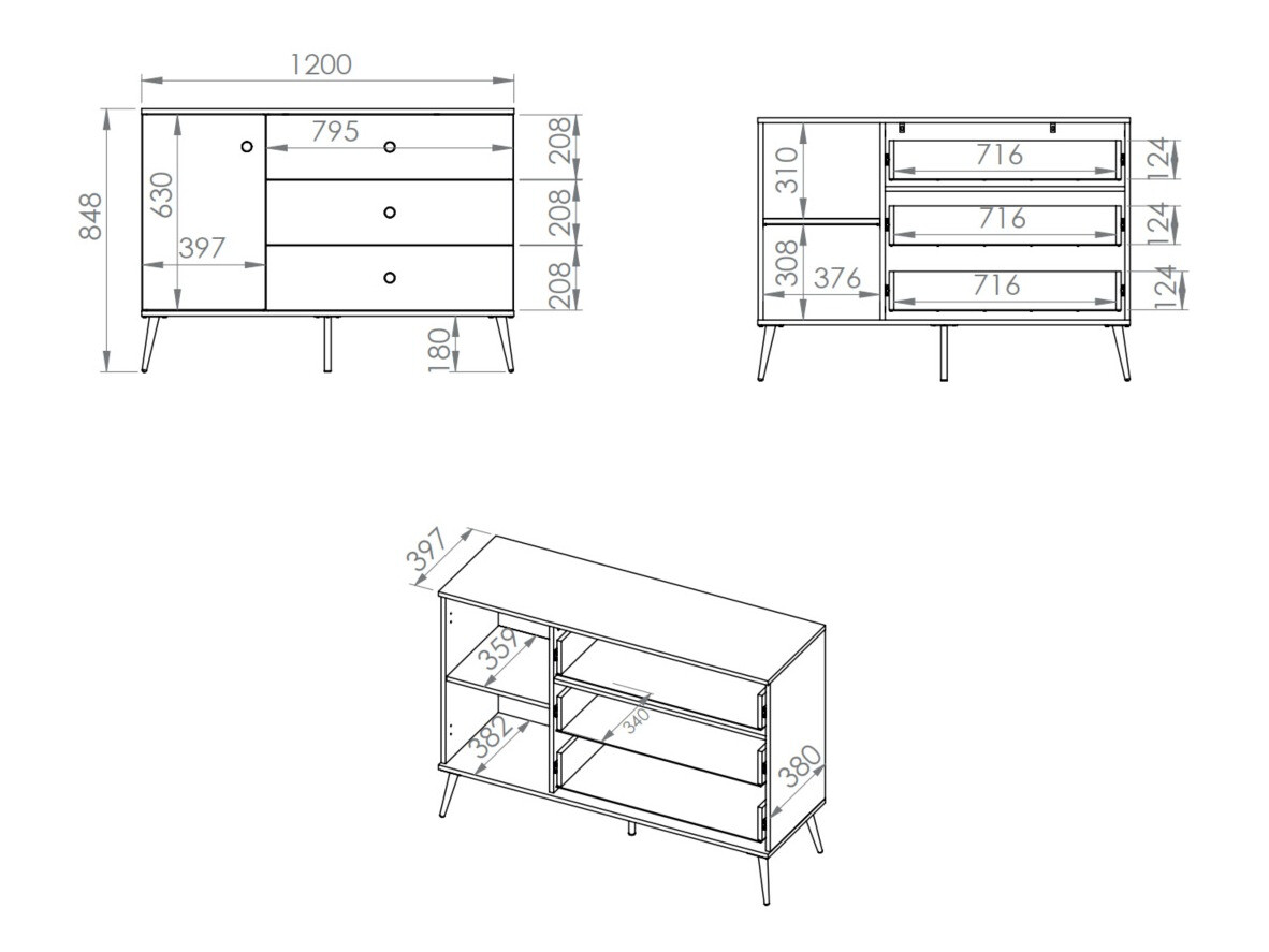 Ladekast Flonovu 103 (Donkergroen + Gouden)