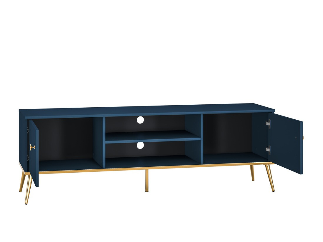 TV-meubel Flonovu 104 (Donkerblauw + Gouden)