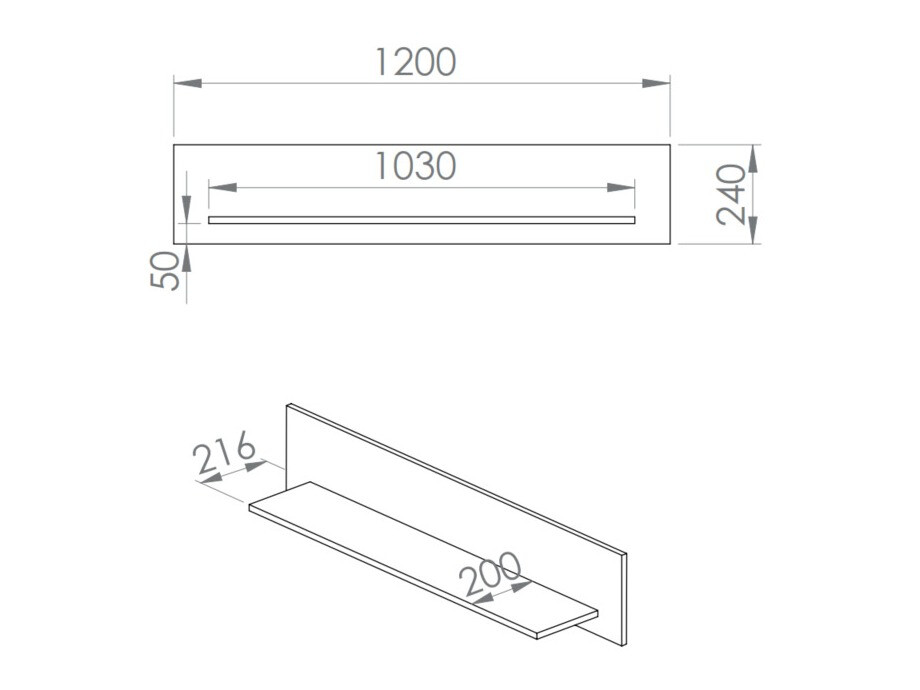 Wandplank Flonovu 107 (Donkerblauw)