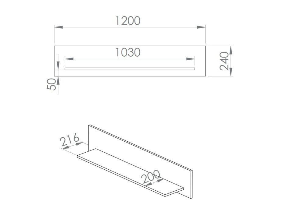 Wandplank Flonovu 107 (Donkergroen)