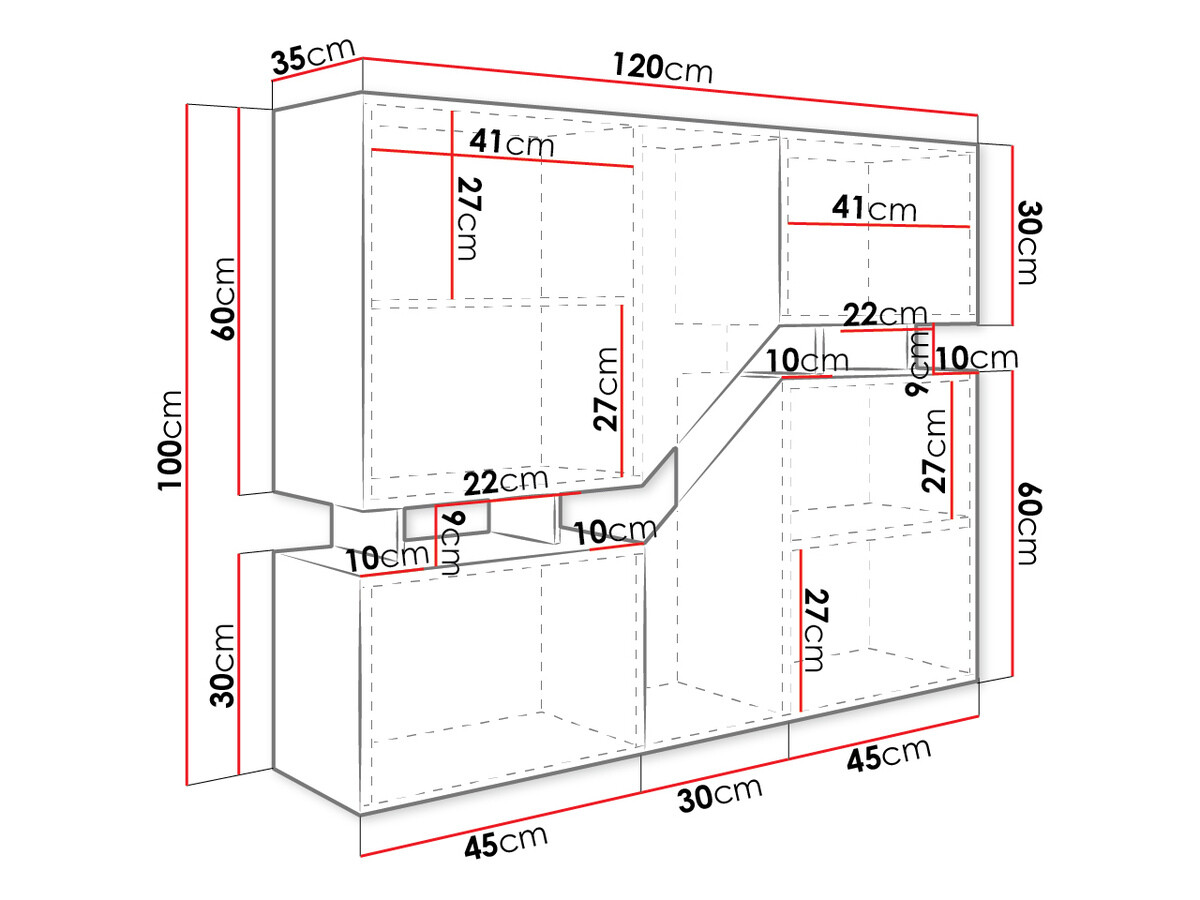 Dressoir Comfivo Daldune 101 (Wotan eik + Wit)