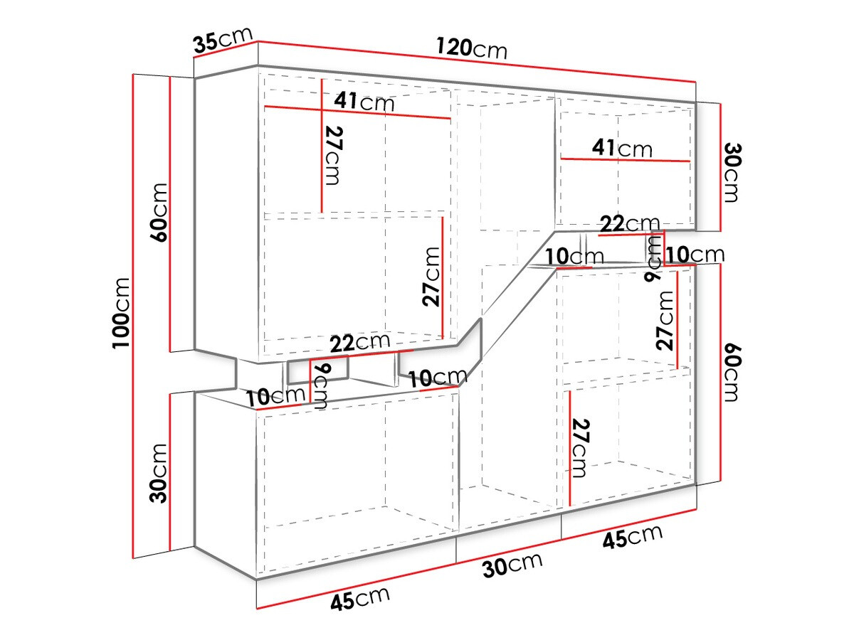 Dressoir Comfivo Daldune (Wotan eik + Antraciet)