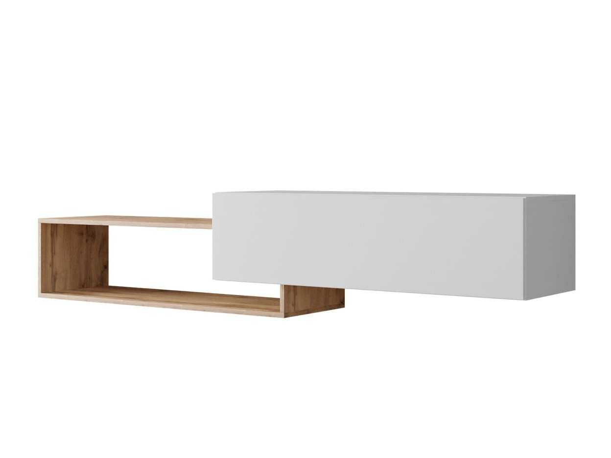 TV-meubel Utica 117 (Wit + Wotan eik)