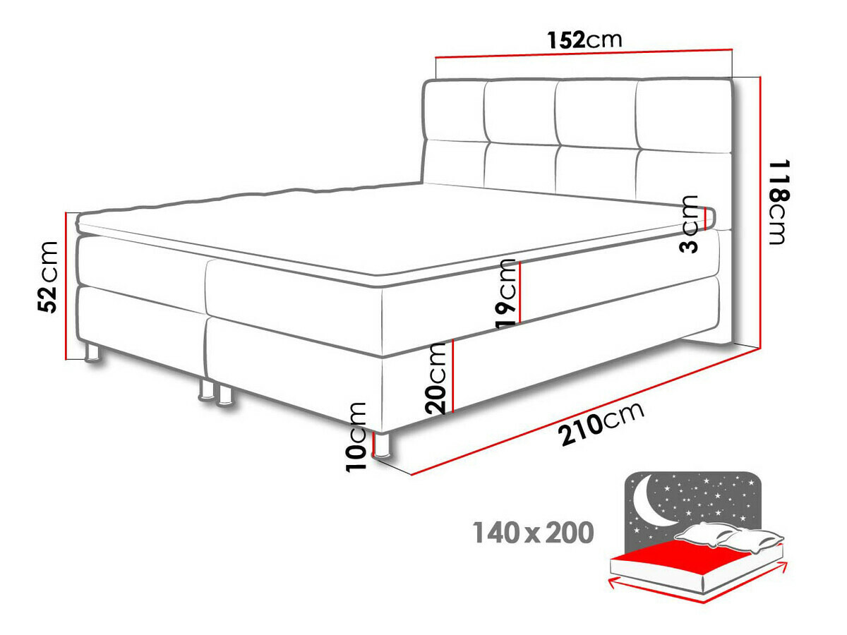 Boxspring ComfiDream 123 (Sawana 80)