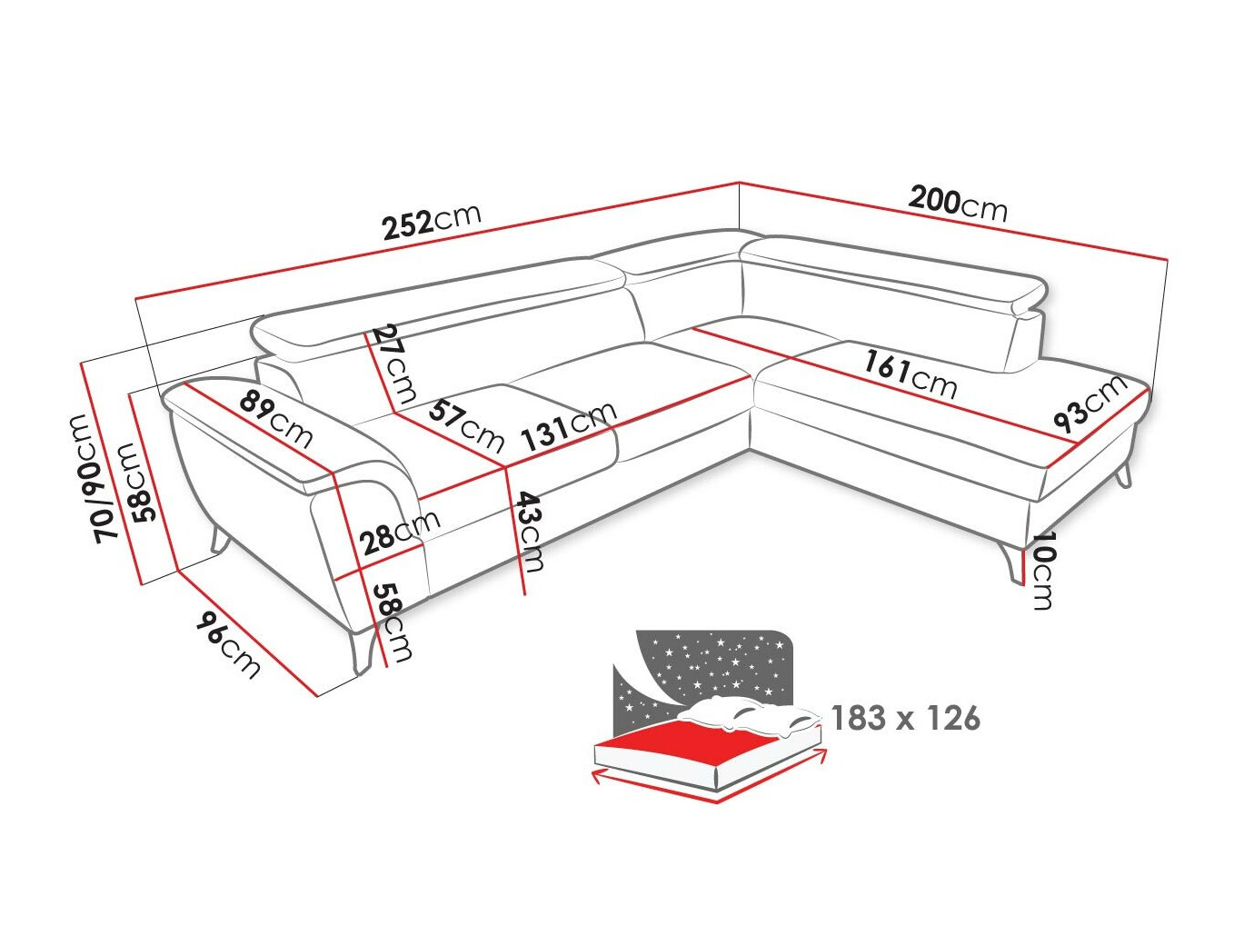 Hoekbank Lincoln 178 (Zetta 295)
