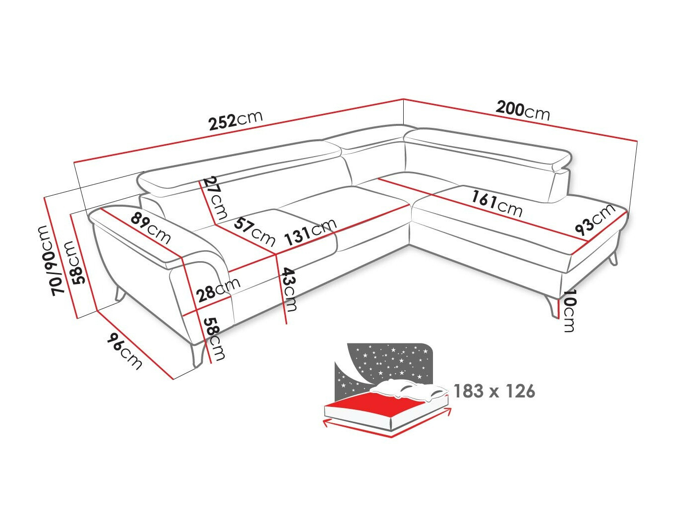 Hoekbank Lincoln 178 (Zetta 302)