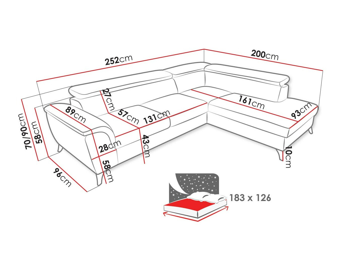 Hoekbank Lincoln 178 (Zetta 305)