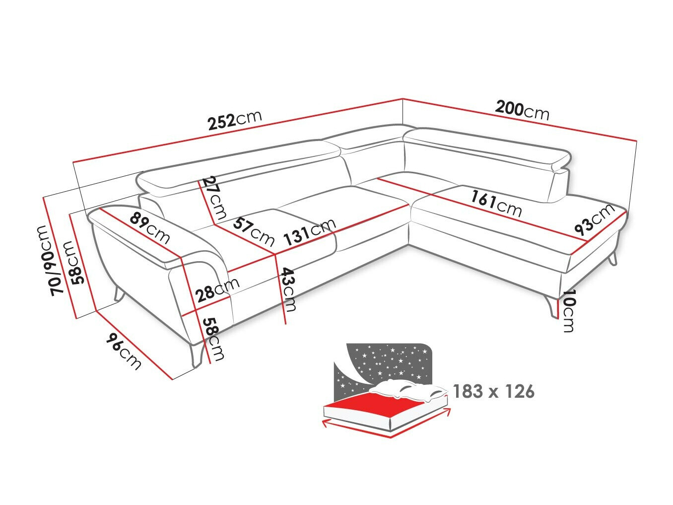 Hoekbank Lincoln 178 (Zetta 305)
