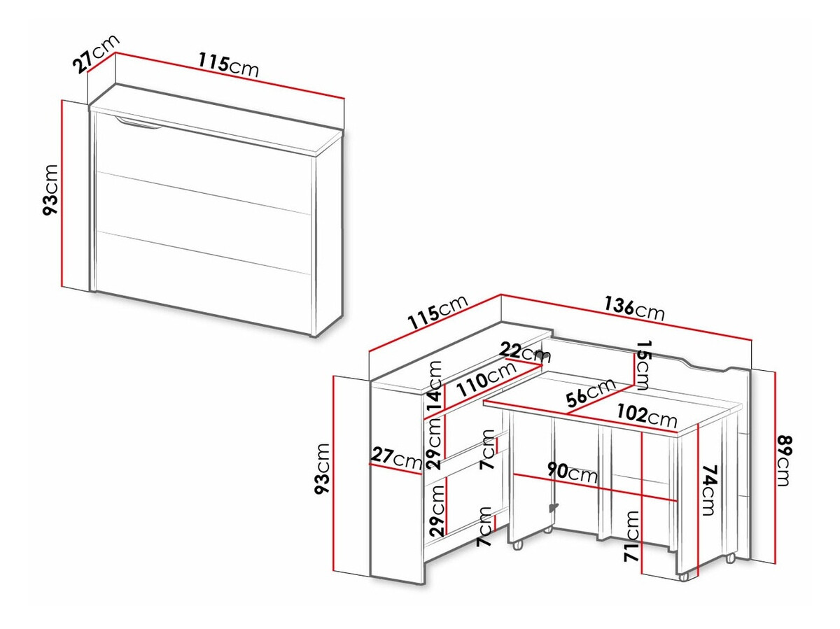 Hoekbureau Concept Pro Lenart Levfere 101 (Wit + Glanzend wit)