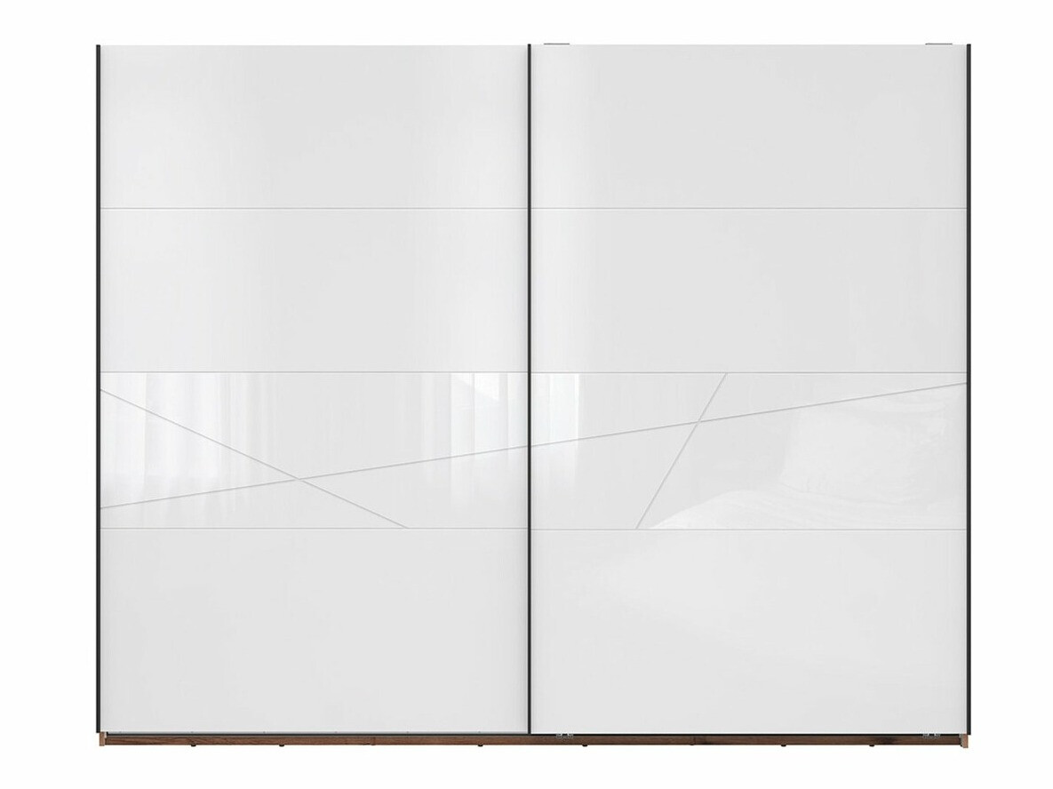 Kledingkast Fivale 124 (Donker delano-eik + Glanzend wit)