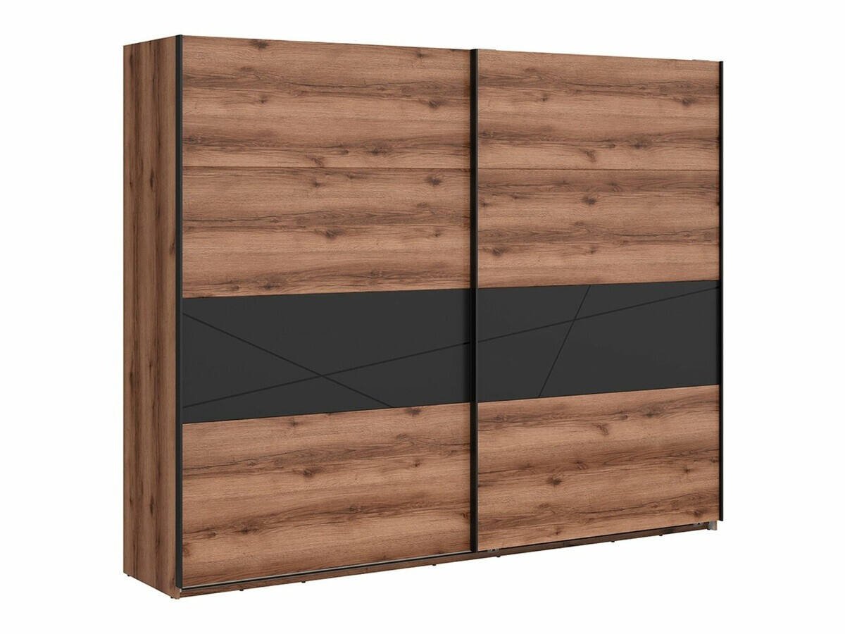 Kledingkast Fivale 124 (Donker delano-eik + Matzwart)