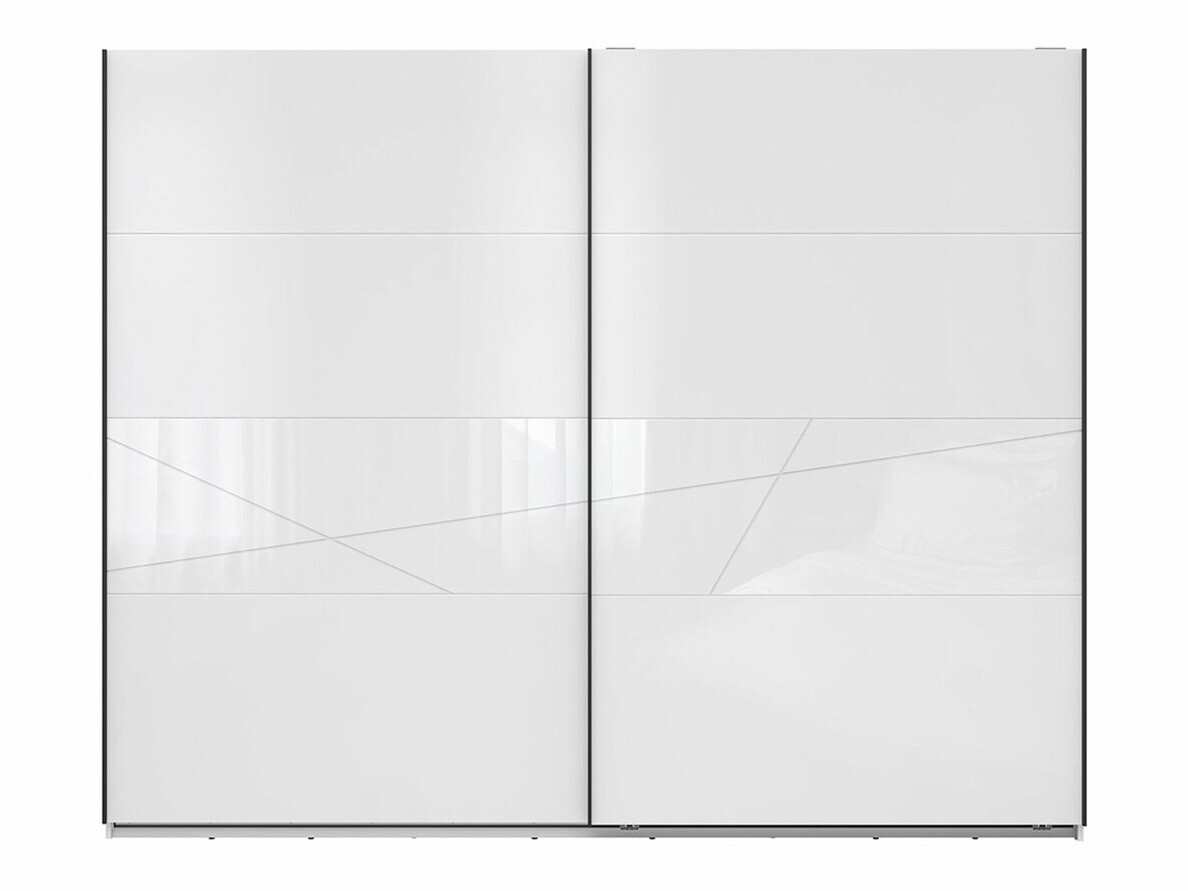 Kledingkast Fivale 124 (Glanzend wit + Wit)