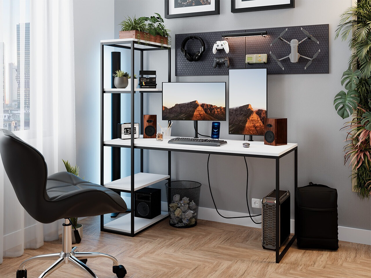 Bureau Oswego 107 (Wit + Zwart)