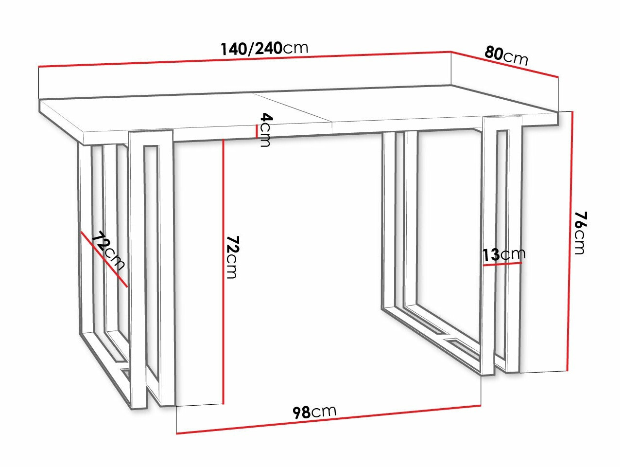 Tafel Comfivo Sors (Bruin + Zwart)