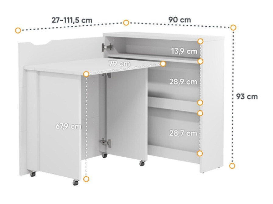 Hoekbureau Concept Pro Lenart Levfere 156 (Wit + Glanzend wit)