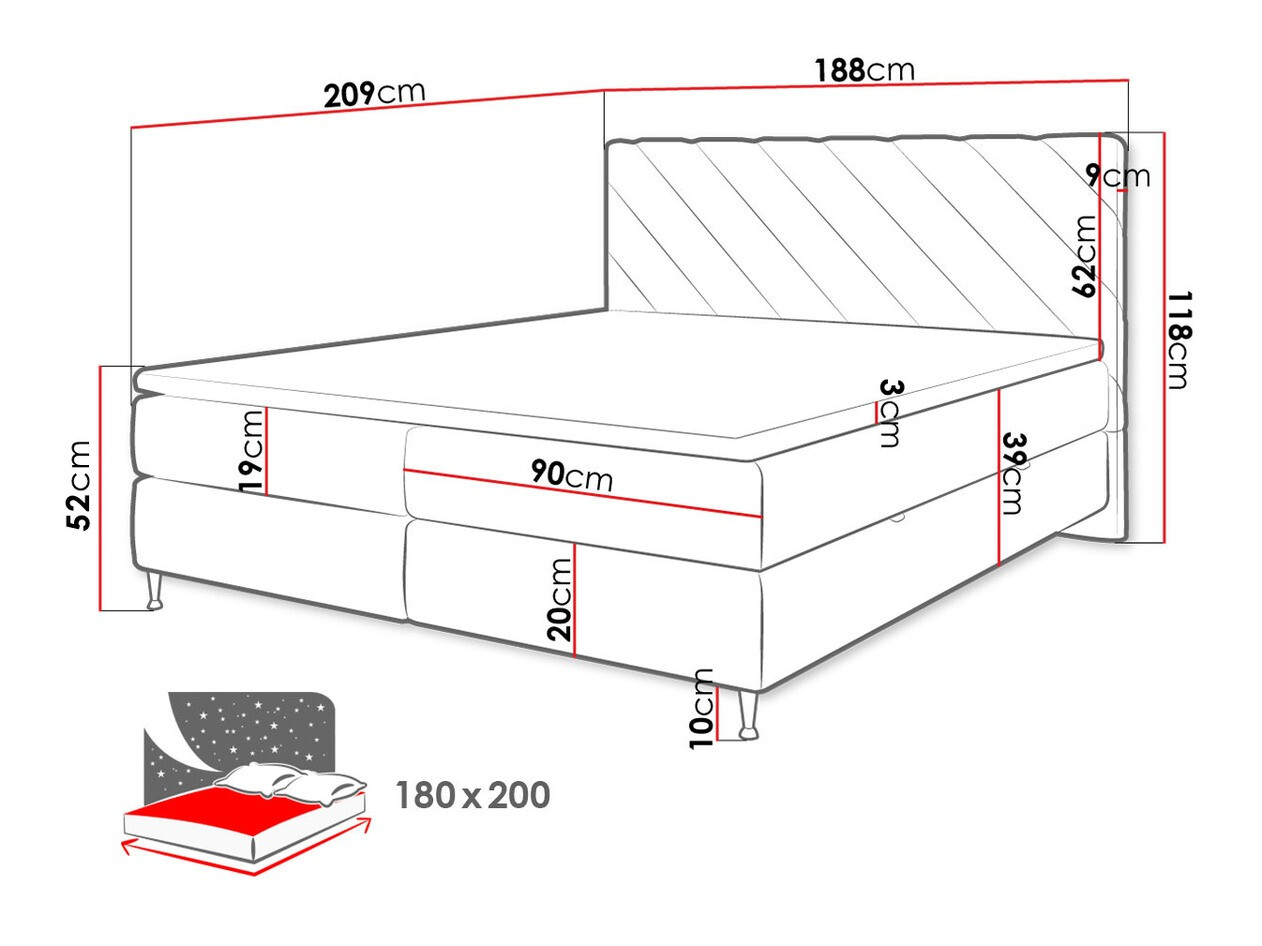 Boxspring ComfiDream 176 (Fresh 32)