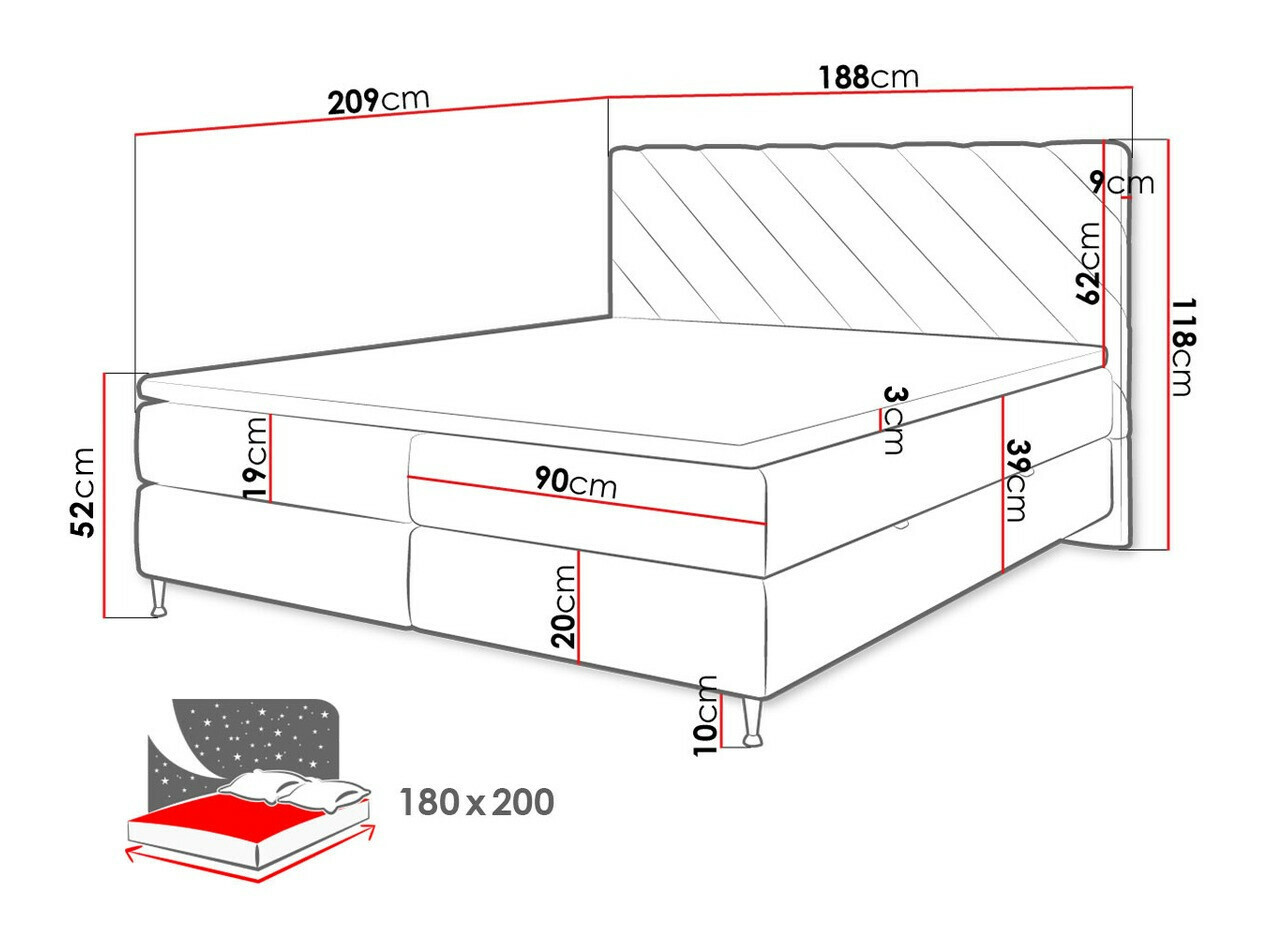 Boxspring ComfiDream Onaona (Fresh 1)