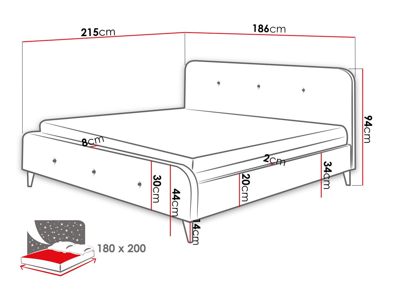 Bed Comfivo 350 (Grijs)