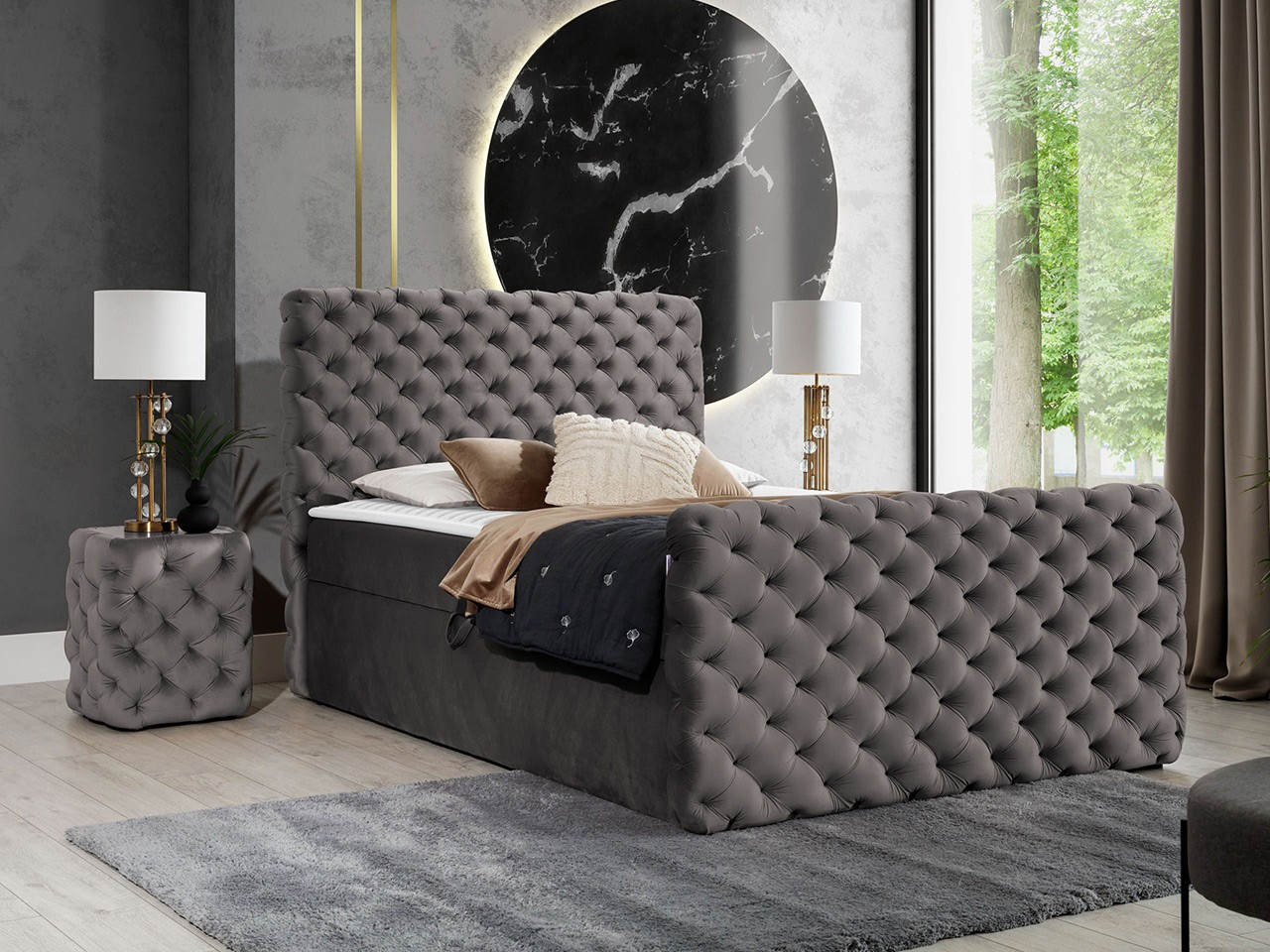 Boxspring Baltimore 186 (Velluto 17)