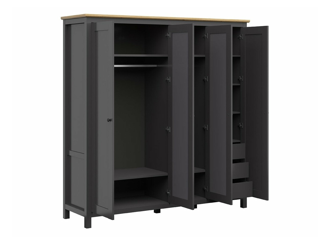Kledingkast Sordoro 133 (Grafiet + Artisan eiken)