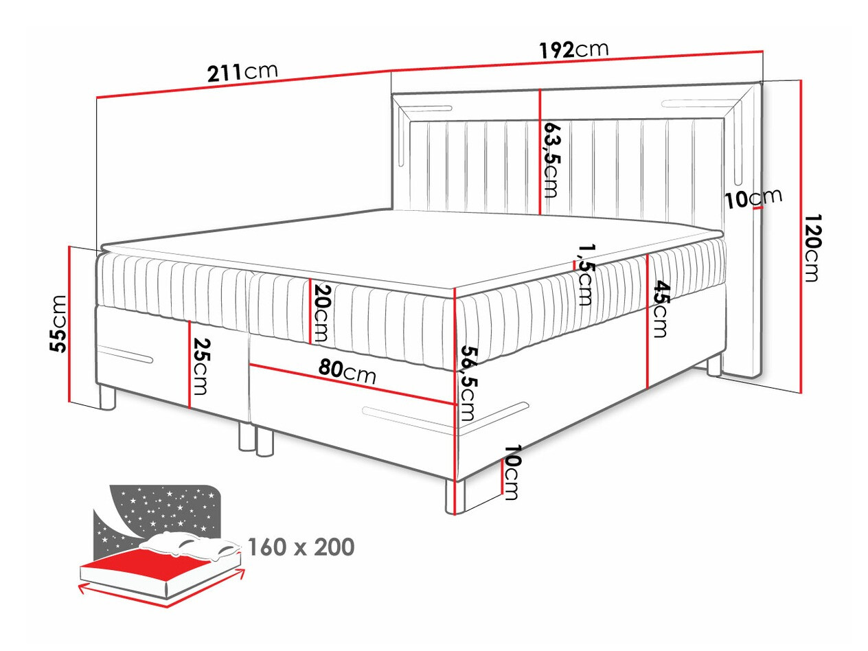 Boxspring Baltimore 188 (Fresh 11)
