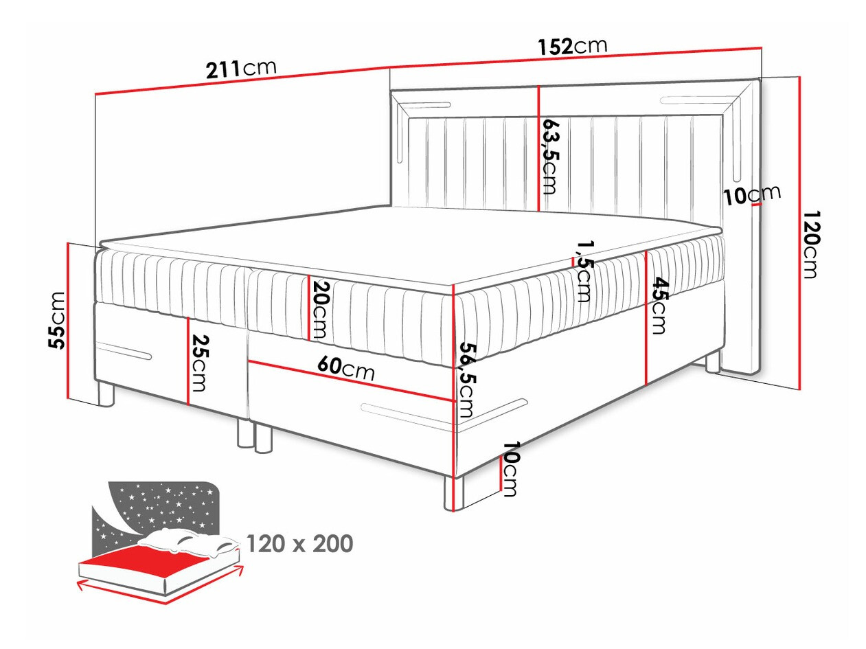 Boxspring Baltimore 188 (Fresh 13)