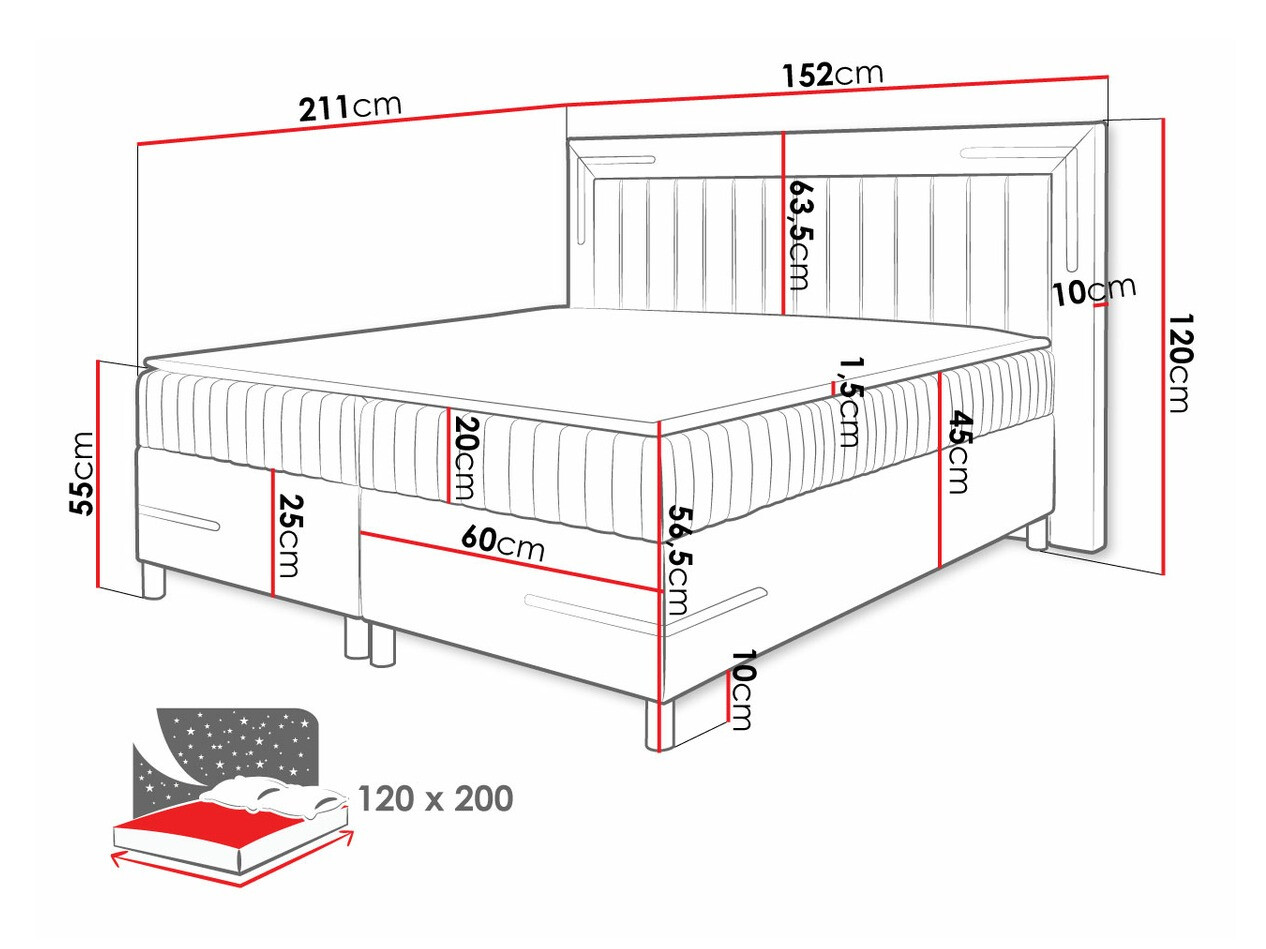 Boxspring Baltimore 188 (Fresh 1)