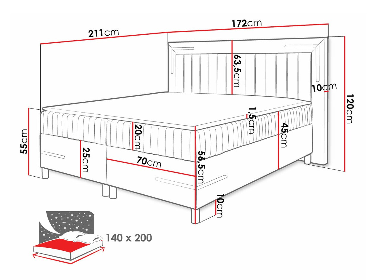Boxspring Baltimore 188 (Fresh 4)