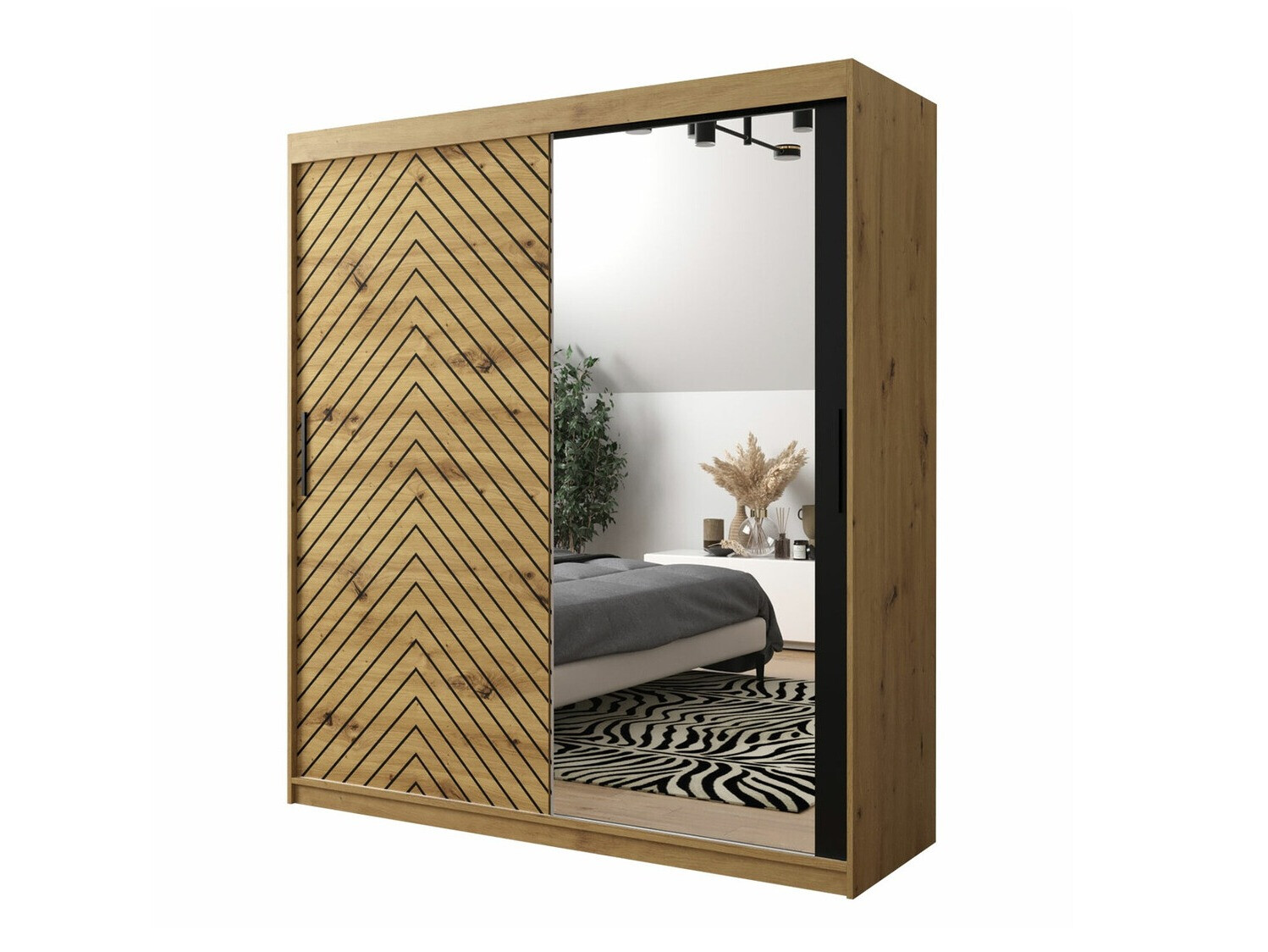 Kledingkast Hartford 313 (Artisan eiken + Zwart)