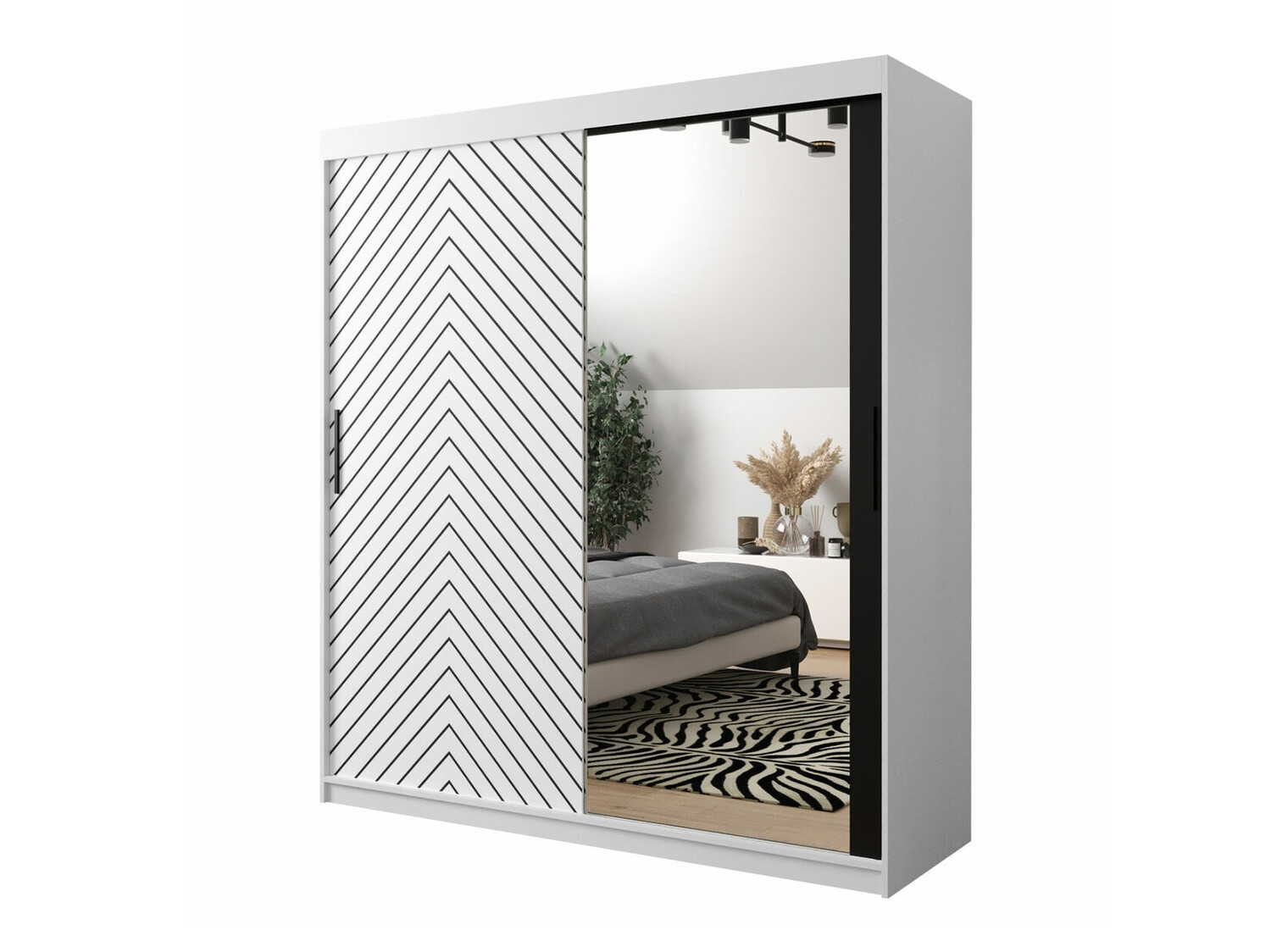 Kledingkast Hartford 313 (Wit + Zwart)