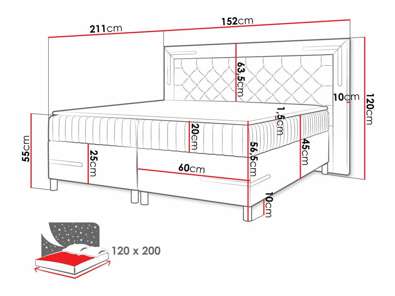 Boxspring Baltimore 189 (Fresh 13)
