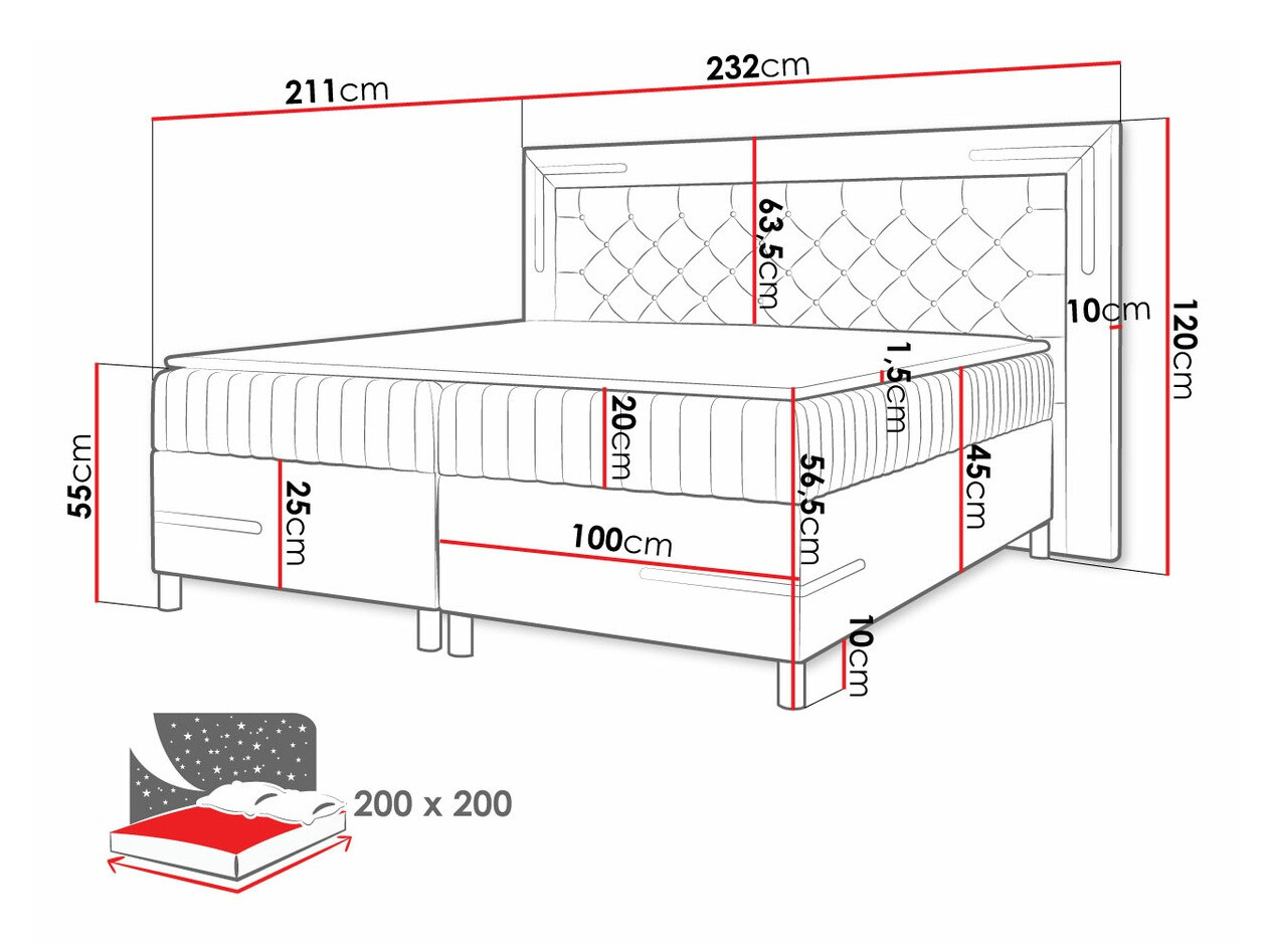 Boxspring Baltimore 189 (Fresh 13)