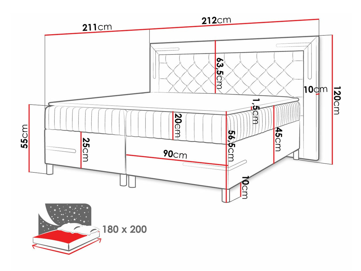 Boxspring Baltimore 189 (Fresh 1)
